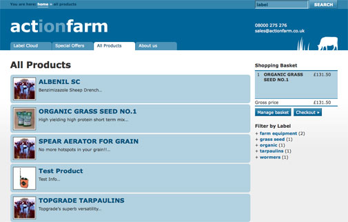 ACT Actionfarm shopping website products